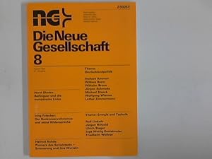 Seller image for Die Neue Gesellschaft 8 : Thema: Deutschlandpolitik for sale by ANTIQUARIAT FRDEBUCH Inh.Michael Simon