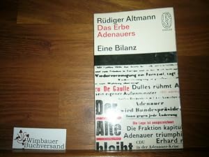 Bild des Verkufers fr Das Erbe Adenauers. Eine Bilanz zum Verkauf von Antiquariat im Kaiserviertel | Wimbauer Buchversand