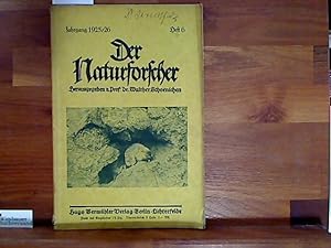 Imagen del vendedor de Der Naturforscher, 2. Jahrgang 1925/1926, Heft 6 a la venta por Antiquariat im Kaiserviertel | Wimbauer Buchversand