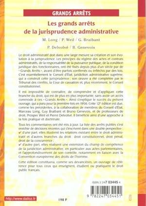 Seller image for Les grands arrts de la jurisprudence administrative for sale by Chapitre.com : livres et presse ancienne