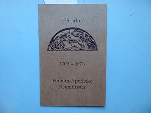 Bild des Verk�ufers f�r 275 Jahre Einhorn-Apotheke zum Verkauf von Antiquariat Heinzelm�nnchen