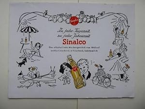 Werbe-Papierunterlage "Zu jeder Tageszeit, zu jeder Jahreszeit Sinalco. Das alkoholfreie Markenge...