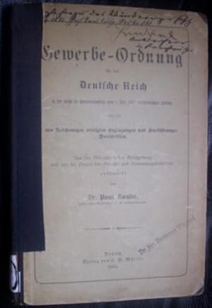 Gewerbe-Ordnung für das Deutsche Reich in der durch die Bekanntmachung vom 1. Juli 1883 veröffent...