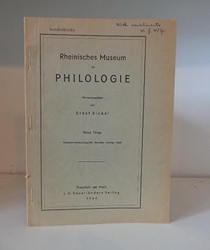 Seller image for Horace's Epistle to Florus (Epist 2.2). Rheinisches Museum fr Philologie. for sale by BRIMSTONES