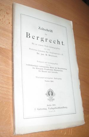 Bild des Verkufers fr Zeitschrift fr Bergrecht - vierundvierzigster Jahrgang - viertes Heft - 1903 zum Verkauf von Dipl.-Inform. Gerd Suelmann