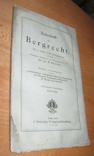 Bild des Verkufers fr Zeitschrift fr Bergrecht - fnfzigster Jahrgang - zweites Heft - 1909 zum Verkauf von Dipl.-Inform. Gerd Suelmann