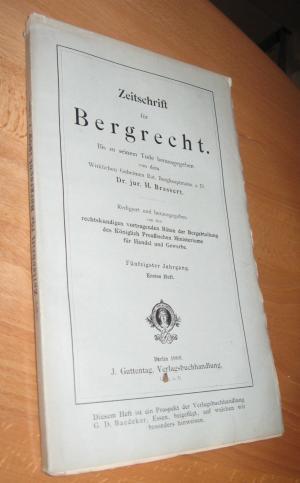 Bild des Verkufers fr Zeitschrift fr Bergrecht - fnfzigster Jahrgang - erstes Heft - 1909 zum Verkauf von Dipl.-Inform. Gerd Suelmann