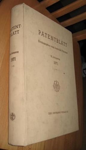 Imagen del vendedor de Patentblatt 91. Jahrgang 1971, 1-5, Herausgegeben vom deutschen Patentamt a la venta por Dipl.-Inform. Gerd Suelmann