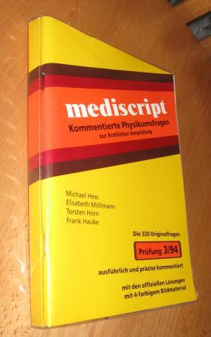 Immagine del venditore per Mediscript - Kommentierte Physikumsfragen Zur rztlichen Vorprfung - Prfung 3/94 / Inkl. Buch Antwortkommentare venduto da Dipl.-Inform. Gerd Suelmann