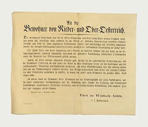 An die Bewohner von Nieder- und Ober-Oesterreich".