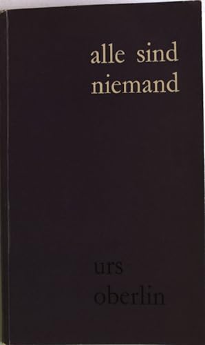 Seller image for Alle sind niemand. for sale by Antiquariat Bookfarm