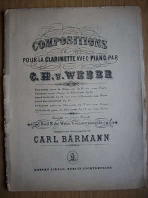 Image du vendeur pour Compositions pour la Clarinette avec Piano par C.M.v. Weber; IIme Concert pour la Clarinette Op. 74 arr. avec Piano mis en vente par Elops e.V. Offene Hnde