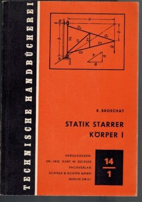 Bild des Verkufers fr Statik starrer Krper I; Technische Handbcherei 14.1 zum Verkauf von Elops e.V. Offene Hnde