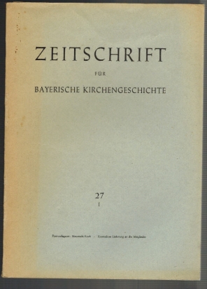 Seller image for Zeitschrift fr bayerische Kirchengeschichte. 27. Jahrgang; 1. Heft (1958) for sale by Elops e.V. Offene Hnde