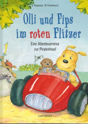 Bild des Verkufers fr Olli und Fips im roten Flitzer; eine Abenteuerreise zur Pirateninsel, ein Bilderbuch zum Verkauf von Elops e.V. Offene Hnde