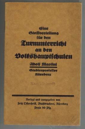 Bild des Verkufers fr Eine Stoffverteilung fr den Turnunterricht an den Volkshauptschulen zum Verkauf von Elops e.V. Offene Hnde