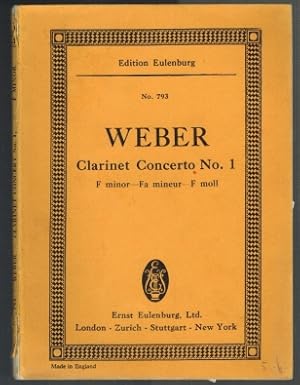 Bild des Verkufers fr Concerto F minor for Clarinet and Orchestra; Op. 73; Taschenpartitur zum Verkauf von Elops e.V. Offene Hnde