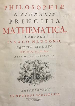 Bild des Verkufers fr Philosophiae naturalis principia mathematica zum Verkauf von B & L Rootenberg Rare Books, ABAA