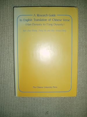 Seller image for A Research Guide to English Translation of Chinese Verse : Han Dynasty to T'ang Dynasty for sale by Expatriate Bookshop of Denmark