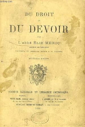 Imagen del vendedor de DU DROIT ET DU DEVOIR a la venta por Le-Livre