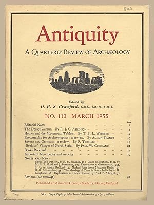 Imagen del vendedor de Antiquity A Quarterly Review of Archaeology No 113, March 1955 a la venta por Martin Harrison