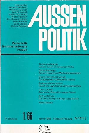 Image du vendeur pour Aussenpolitik 1 / 66, Zeitschrift fr internationale Fragen mis en vente par Versandantiquariat Karin Dykes