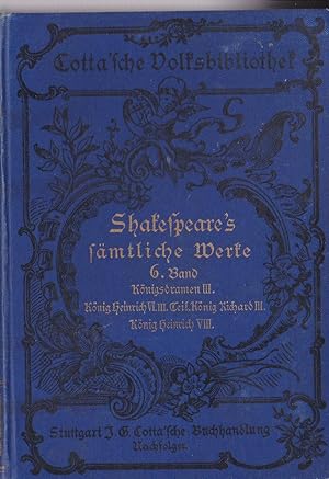 Bild des Verkufers fr Shakespeare's smtliche dramatische Werke Band 6 zum Verkauf von Versandantiquariat Karin Dykes