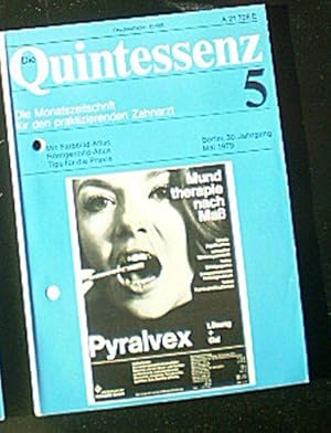 Imagen del vendedor de Die Quintessenz, Die Monatszeitschrift fr den praktizierenden Zahnarzt, Heft 5 30. Jahrgang a la venta por Versandantiquariat Karin Dykes