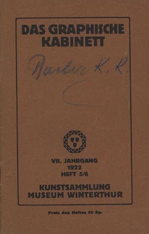 Imagen del vendedor de Kunstsammlung Museum Winterthur. VII. Jahrgang der Mitteilungen aus den Sammlungen des Kunstvereins Winterthur. Heft 5/6 November-Dezember 1922. a la venta por Stader Kunst-Buch-Kabinett ILAB