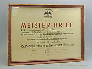 Meister-Brief für einen Gärtnermeister aus Bonn-Friesdorf.