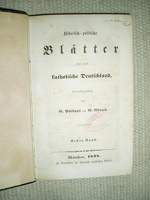 Historisch-politische Blätter für das katholische Deutschland : Erster Band [1838]