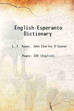 Seller image for English-Esperanto Dictionary 1905 for sale by Gyan Books Pvt. Ltd.