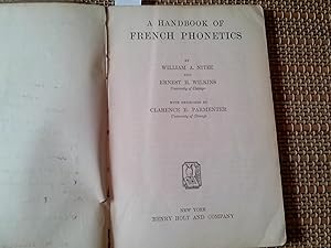 Image du vendeur pour A Handbook of French Phonetics. mis en vente par Librera "Franz Kafka" Mxico.