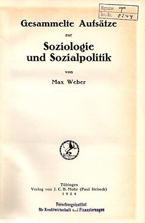 Image du vendeur pour Gesammelte Aufstze zur Sozial- und Wirtschaftsgeschichte. mis en vente par Rdner Versandantiquariat