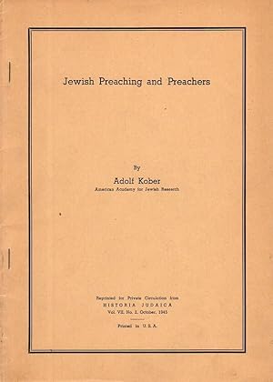 Imagen del vendedor de Jewish Preaching and Preachers. Reprinted from 'Historia Judaica', Vol.VII, No.2, Oct., 1945. a la venta por Rdner Versandantiquariat
