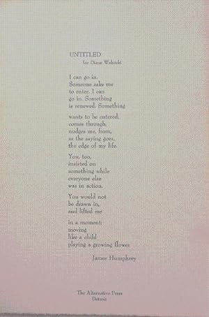 Untitled for Diane Wakoski (Broadside Poem)
