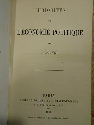 Seller image for Curiosits de l'conomie politique. for sale by Llibreria Antiquria Casals