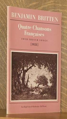 Bild des Verkufers fr QUATRE CHANSONS FRANCAISES - FOUR FRENCH SONGS FOR HIGH VOICE AND ORCHESTRA (1928) FULL SCORE zum Verkauf von Andre Strong Bookseller