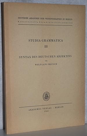 Immagine del venditore per Syntax des deutschen Adjektivs. 3. Aufl. venduto da Antiquariat Reinsch