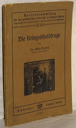 Die Kriegsschuldfrage.