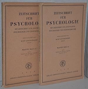 Bild des Verkufers fr Zeitschrift fr Psychologie. Band 159. Mit Zeitschrift fr angewandte Psychologie und Charakterkunde. Bd. 69. (4 Hefte in 2). M. Abb. zum Verkauf von Antiquariat Reinsch