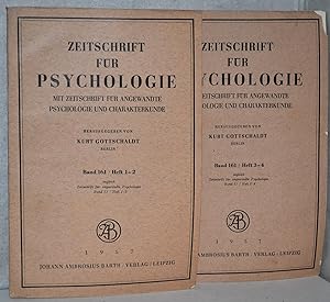 Seller image for Zeitschrift fr Psychologie. Band 161. Mit Zeitschrift fr angewandte Psychologie und Charakterkunde. Bd. 71. (4 Hefte in 2). M. Abb. for sale by Antiquariat Reinsch