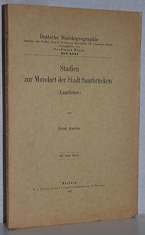 Imagen del vendedor de Studien zur Mundart der Stadt Saarbrcken. (Lautlehre). M. e. Karte a la venta por Antiquariat Reinsch