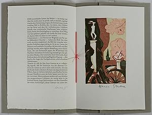 Der Garten der Medea. Bayreuth, The Bear Press 1986. 4to. Mit 1 farbigen signierten Orig.-Holzsch...