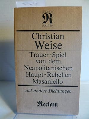 Bild des Verkufers fr Trauer-Spiel von dem Neapolitanischen Haupt-Rebellen Masaniello zum Verkauf von Versandantiquariat  Wenzel