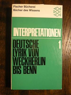 Deutsche Lyrik von Weckherlin bis Benn.