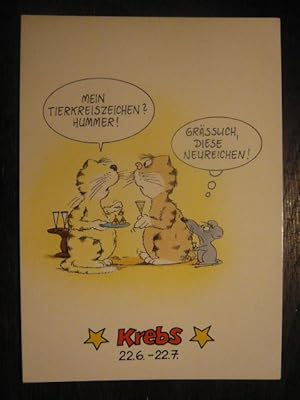 Bild des Verkufers fr Postkarte Uli Stein, Tierkreiszeichen. zum Verkauf von Versandantiquariat  Wenzel