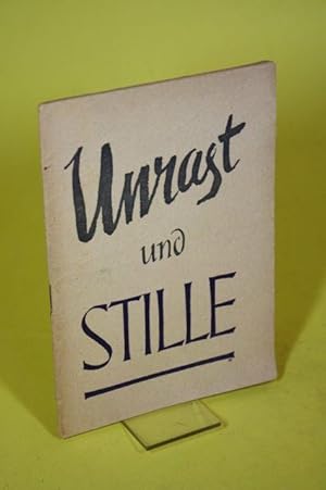 Bild des Verk�ufers f�r Unrast und Stille - `Der Zuspruch` Heft 5 zum Verkauf von Der B�cherhof