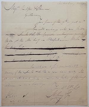 Seller image for Draft Autographed Letter Signed "M. Carey & Son" for sale by Argosy Book Store, ABAA, ILAB