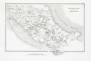 Kupferstich-Landkarte. Uebersichts-Karte des südlichen Italiens.